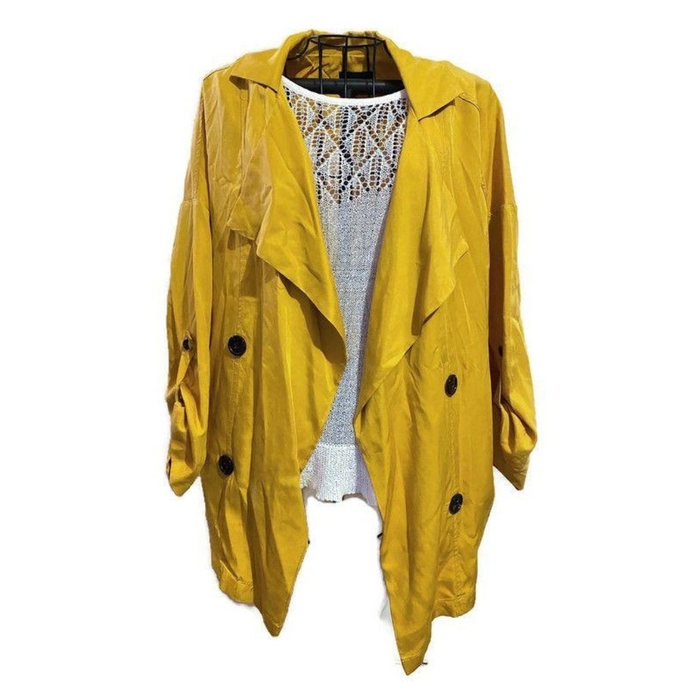 Stradivarius Yellow Oversized Jacket Sz S Trendy